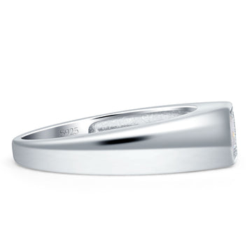 Radiant Cut 5.5mm Solitaire Cubic Zirconia Ring 925 Sterling Silver Wholesale